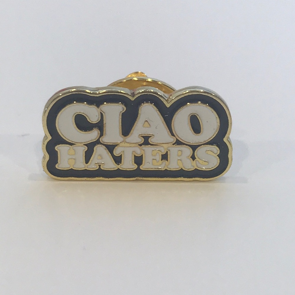 Frenchie French Bulldog & Ciao Haters pin set pink - Picture 3 of 4